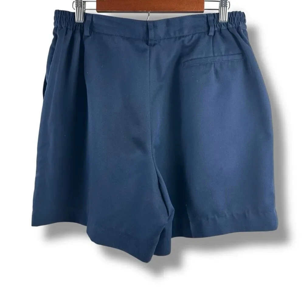 Callaway Golf 16 High Rise Chino Shorts‎ Navy Blue Classic Preppy Country Club